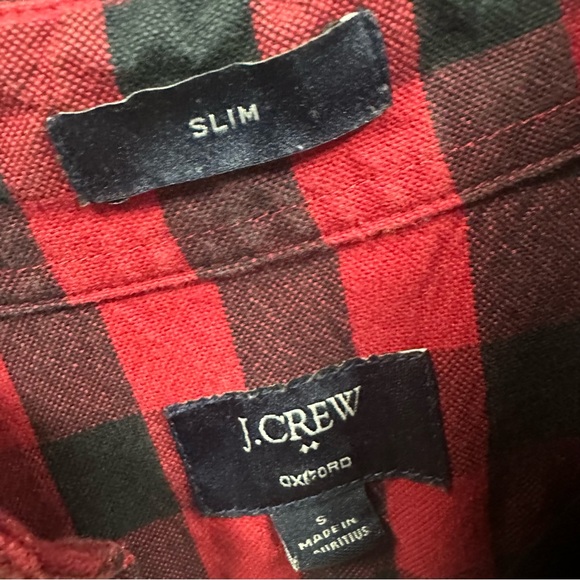 J Crew Slim Oxford Cotton Button Down Pocket Shirt Long Sleeve Red Black Plaid S - Picture 6 of 7